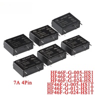 5Pcs/1pc HF46F Relay HF46F-G 005-HS1 012-HS1 024-HS1 024-HS1T 5VDC 12VDC 24VDC DC 5V 12V 24V Normall