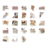 46pcs Fragmented Memories Retro Ins Hand Diary Decorative Stickers Sealed Stickers，Stationery Decoration Stickers Suitable  For Photo Albums Diaries Cups Laptops Mobile Phones Scrapbooks