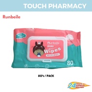RUNBEILE Baby Wipes Baby Wet Tissue 80's/PACK (NON ALCOHOL)
