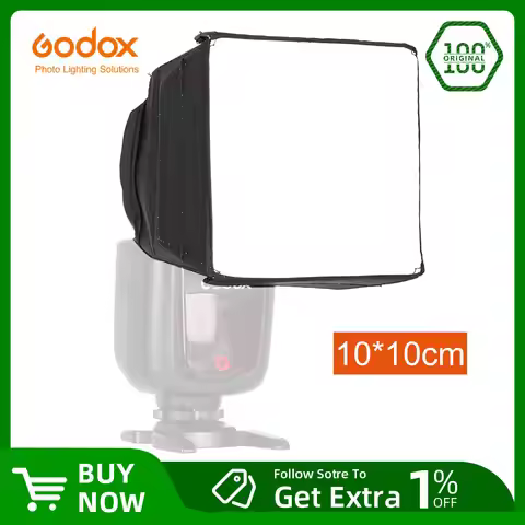 Godox 10x10cm Universal Collapsible Mini Flash Diffuser Softbox for Godox Canon Nikon Flash