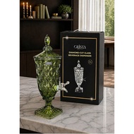 DIAMOND GLASS WATER TANK WITH FAUCET 2L CRISTA HOME 60267 | With Luxurious Faucet, Heat Resistant 80