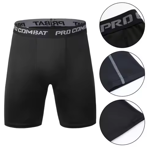 Men Bodybuilding Shorts Fitness Workout Inseam Gym Knickers Male Muscle Alive Elastic Compression Ti