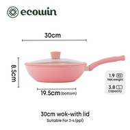Ecowin Cookware Peach Series Pink Ceramic Non-stick Pan  Wok Suitable for All Stoves(Gas & Electric 