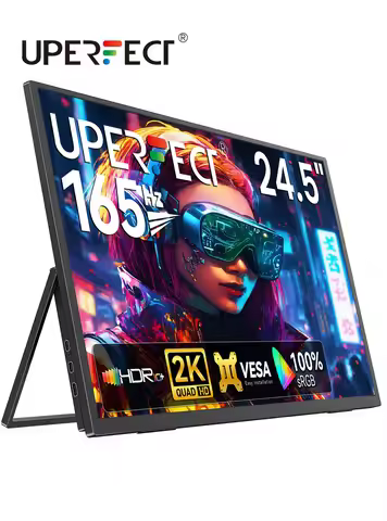 UPERFECT 24.5" 2K Computer Display 165Hz HDMI Monitor 1440P QHD 100% sRGB IPS Screen w/ Kickstand Fo
