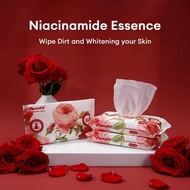 (3Pack) Munafie Niacinamide Cleansing Wipes Rose Scented Alcohol Free With FDA 40 Sheets