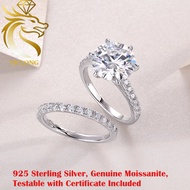 XICLONG 5ct Real Moissanite Diamond Ring With GRA Certification Engagement Promise Ring Silver for W