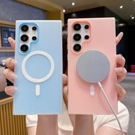2 in 1 Suitable for Samsung S26Ultra Magnetic Phone Case S25FE Jelly Solid Color A56 Protective Case