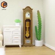 [prettyia] Miniature Floor Clock 1:12 Scale Grandfather Clock Room Scene Decoration