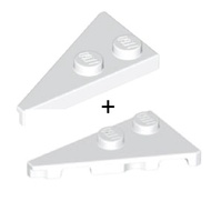 COOLPON|This Is LEGO Lego's Parts 65426+65429 Wedge Plate 4x2 Left+Right Wing White Pair