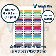 Custom Name Stickers Book Stickers Contents 48 pcs Chromo Material (4x0.8 cm)