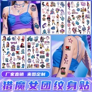 4pcs KPop Demon Hunters Cartoon Anime Tattoo Stickers