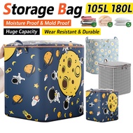 MKBK 105L/180L large Capacity Storage Bag Foldable Double Zipper Handle Dustproof Clothes Organizer 