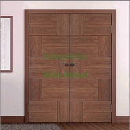 Pintu utama 2 daun dari kayu jati solid modern 264