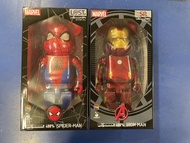 BE@RBRICK  MARVEL Happy 一番賞 BEARBRICK BEAR BRICK IRONMAN SPIDERMAN HOTTOY 400% 蜘蛛俠  蜘蛛人 鋼鐵俠 漫威