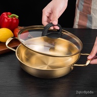 IYR7Korean Style Instant Noodle Pot Stainless Steel Golden Soup Pot Gas Induction Cooker Cooking Noodle Pot Instant Nood