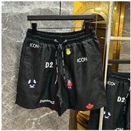Dsquared2 wind shorts embroidered with pineapple dog images, hot trend design for Men and Women New 