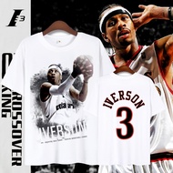 Iverson Short-Sleeved t-Shirt Philadelphia 76ers Basketball Uniform Short-Sleeved Top