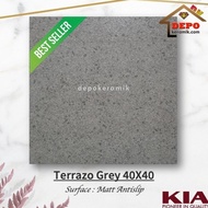 KIA Terrazo Grey 40x40 Kw1 Keramik Kasar Antislip murah
