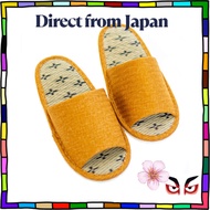 [Direct from Japan] OKA Tatami Slippers Made in Japan, Size M, Yellow (Fits up to 24 cm foot) — 4548