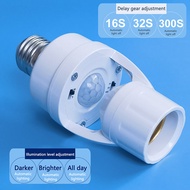 360 Degrees Human Induction Motion Sensor Lamp Socket Base AC85-265V Delay Time Switch E27 Base Hold