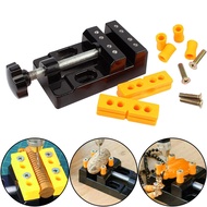 【Brighthor】Adjustable Mini Table Vice Flat Bench Clamp Drill Press Vice Ideal for DIY Jewelry Walnut