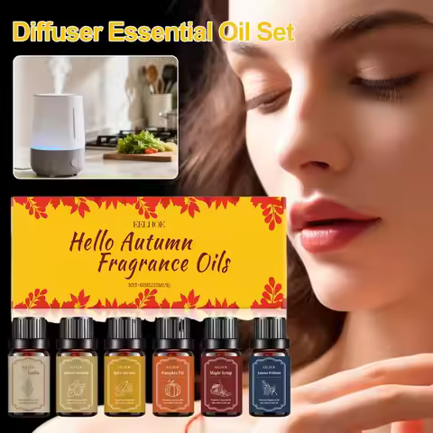 6x10ml Autumn Diffuser Fragrance Oils, Fall Essential Oils For Diffusers For Home, Candle Soap Makin
