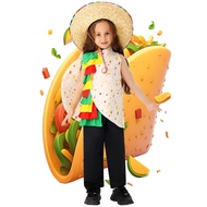Fun Novelty Taco Costume for Carnival Halloween Mexican Food Themed Cosplay Performance Outfit Funny