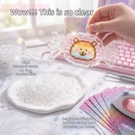 ANDIN Handmade DIY Perler Beads, Heat Press High-Transparency Glass-Colored Perler Bead,  2.6mm Hand