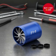 F1-Z Stainless Steel Dual Turbine Air Intake Fuel Saver Turbo Charger Fan Kit for Car, 7.5x6.5x6.5cm
