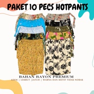 (10 PECS PACKAGE) women's rayon shorts, premium hotpants, casual motif