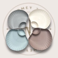 4pcs/set 2IN1 SHELL PLASTIC PLATES SMALL PARTITION SHELL PLATES