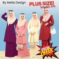 Melia Design Plus Size 5XL 4XL 3XL Baju Kurung Pesak Pahang Plain Murah Viral Kurung Cikgu Sedondon Maroon Putih