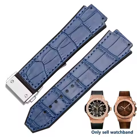 Watch Strap For Hublot 25mm*19mm Soft Watchband for HUBLOT Big Bang Series Watch Bracelet Genuine Le