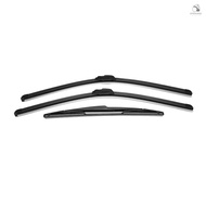 3pcs Front Rear Windshield Windscreen Wiper Blade Set Replacement for Peugeot 206 98-10 NEWMOTO 1