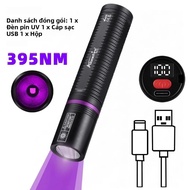 Đèn UV Đèn Pin 395nm/365nm LCD USB Đèn Pin Sạc Cho Chó Mèo Tinea Vết Nước Tiểu Bút Khoáng Rò Rỉ Bọ C