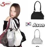 Korea Korea ason Oil Wax Leather Shoulder Bag Large Capacity Multi-pocket Tote Bag Trendy High-end U