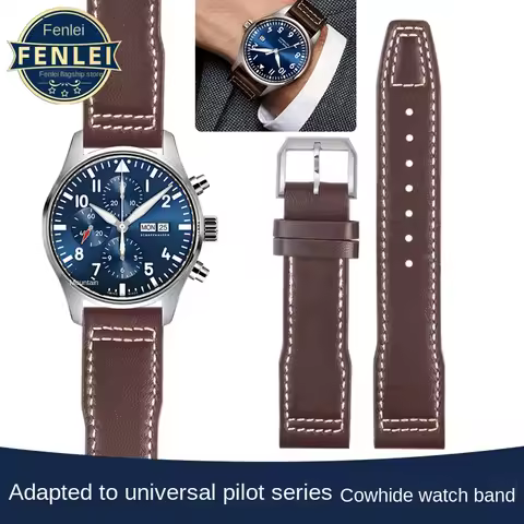 For IWC Pilots Little Prince Watch IW327004/IIW377714 Mark16/17/18 Portuguese Leather Strap 20 21mm 