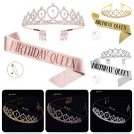 Headband Crown Shoulder Strap Happy Birthday Queen