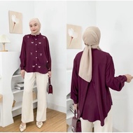 KEMEJA FF BORPI RAYON DIAMOND SHIRT EMBROIDERED RIBBON