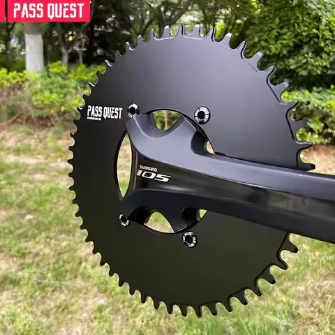 PASS QUEST Round/Oval Road Bike Crankshaft Closed Disk 110BCD 58T Narrow Wide Chainring for R2000 R3