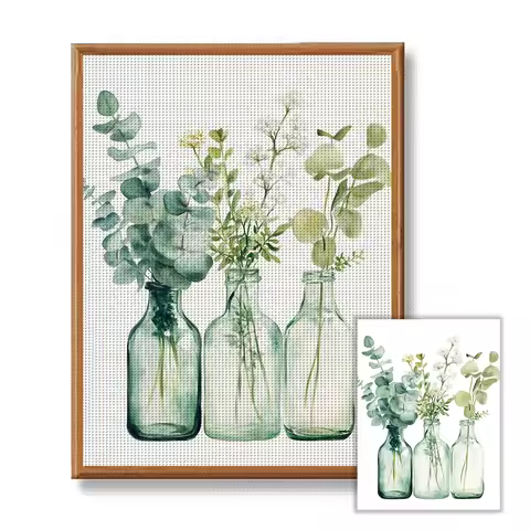 1pc Large Size 30x40cm -11.8x15.7Inch Adult Frameless Handmade 5D Diamond Painting Kit, Beautiful Fl