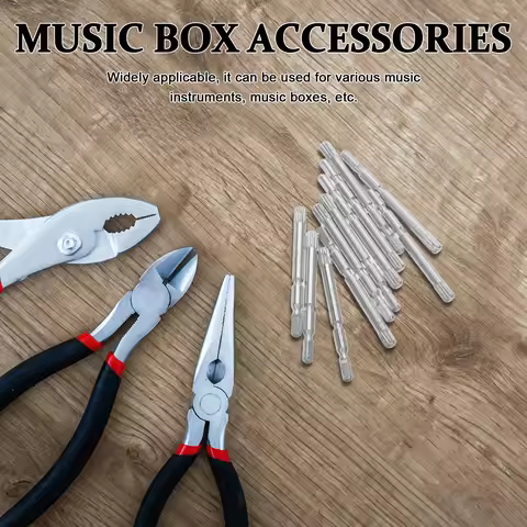 10Pcs Music Box Movement Parts P-09 Transmission Insert Shaft Precision Iron Shaft for Music Box Mec