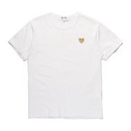 ≮225≯Fashion official store CDG play t shirt for women and men Couple style pure cotton Heart embroi
