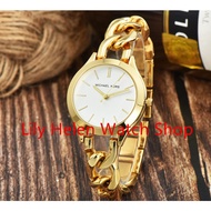 2022☢✶✺MICHAEL KORS Watch Gold Slim Runway Twist MK Watch Gold For Women Pawnable Original Sale MK W