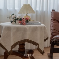 wanan/...Dining Table Decoration Time French Retro Flow Cloth Table Cloth Table Runner Table Cover N