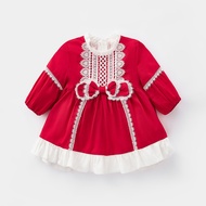 Children Lolita Dress 2025 Spring Princess Dress New Year Style Girl Baby Dress Spring Autumn213112.