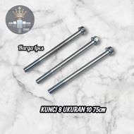 MESIN 10 FLANGE BOLT 60CM LENGTH M6X60 FOR CVT, ENGINE BLOCK, RENGKES ETC.