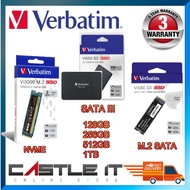 Verbatim Vi550 S3 SATA III / Vi 3000 NVME M.2 GEN3 / M.2 SATA / SSD Solid Stated Drive 128GB 256GB 512GB 1TB