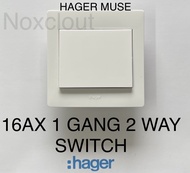 HAGER MUSE 16AX 1GANG 2WAY LARGE DOLLY SWITCH (2way) suis lampu 1g 2w