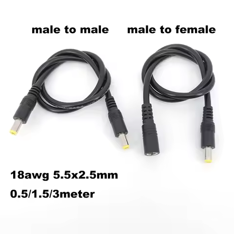 0.5/3/1.5m DC male to male female power supply connector Extension Cable 18awg wire Adapter 19v 24v